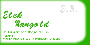 elek mangold business card